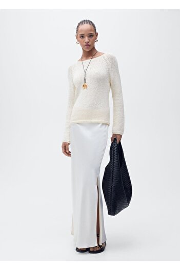 MANGO Woman Crochet Round Neck Sweater