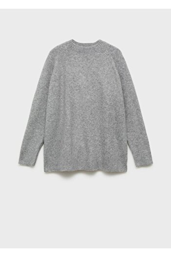 MANGO Woman Cotton Linen Round Collar Knitwear Sweater
