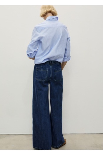 MANGO Woman Düğmeli wideleg jean