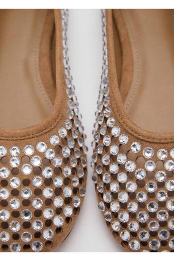 MANGO Woman Strass taşlı die cut babet