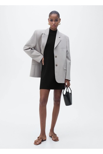 MANGO Woman Perkins Knitwear Dress with collar