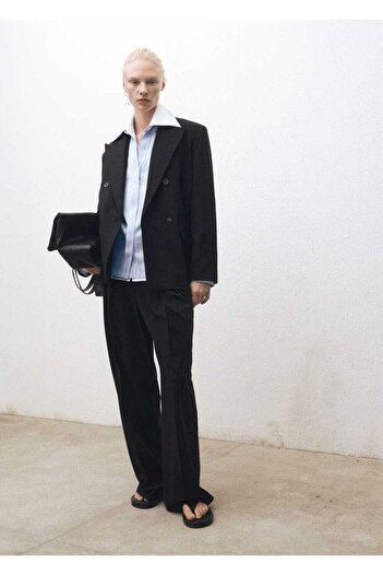 MANGO Woman Regular cotton striped shirt