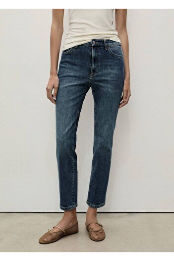 MANGO Woman Claudia Slim Cut Crop Jean Trousers