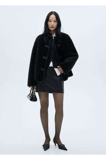 MANGO Woman Short Fur Look Coat
