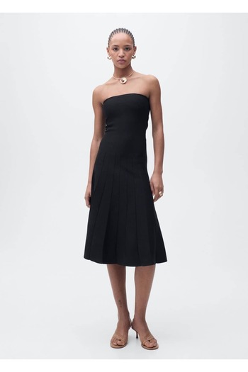 MANGO Woman Strapless knitwear dress