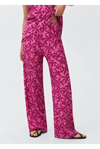 Mango Teen Palm Tree Patterned Pants
