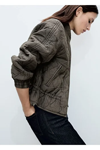 MANGO Woman Quilted Bomber Jacket