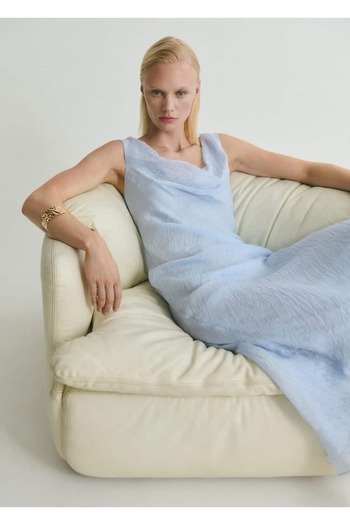 MANGO Woman Rochie midi cu guler drapat