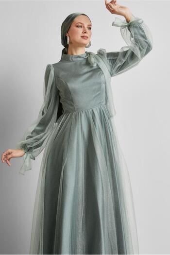 Alvina Silvery Tulle Evening Dress 50525
