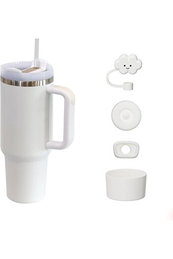Generic 40 oz Tumbler with Handle and Straw Lid Accessories, Straw Topper, Silicone Spill Proof Sto