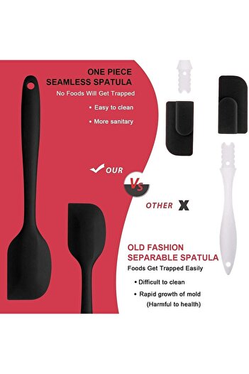 SKY TOUCH SKY-TOUCH Silicone Spatula Set - 6 Piece Non-Stick Rubber Spatula Set, Heat-Resistant Spatula Kitche
