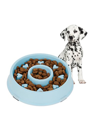 PUFO Healthy Diet slow feeding bowl for dogs, 20 cm, blue