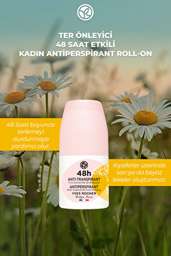 Yves Rocher Ter Önleyici 48 saat etkili Kadın Antiperspirant Roll-On- Organik Papatya-57834