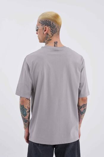 Machinist Ανδρικό μπλουζάκι Basic Relaxed Thin Βαμβακερό ανοιχτό γκρι