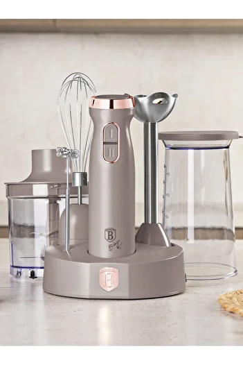 Berlinger Haus Hand Blender Stick Mixer Set With 6 Accessories Hand Whisk Taupe Collection