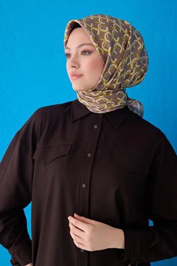 Belli Pure Silk Scarf 4102D (Twill Silk) 90 X 90 Green