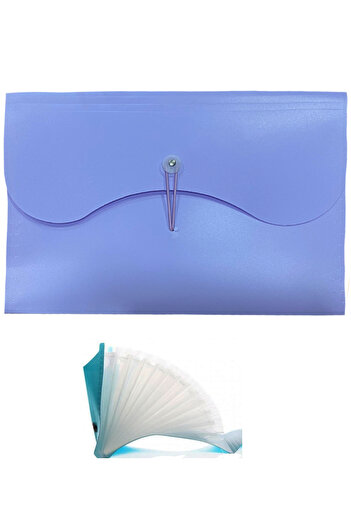 FLY COLOR 13 Compartment Gusseted File Elastic Light Blue