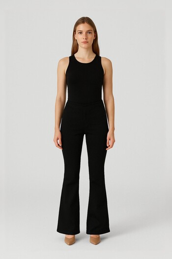 Bluewhite Women's Skinny Fit Black Stretchy Pants