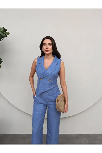 ESRAHELVACI Salopetă E.H Special Blue cu două piepte