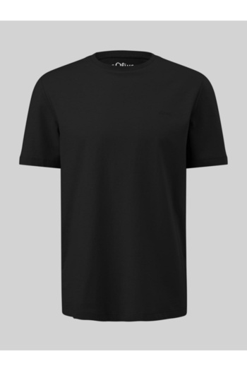 s.Oliver Big Sizes, Men's big size T-shirt with scoop neck and logo, cotton