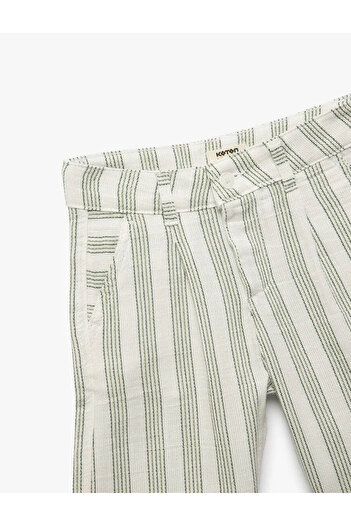 Koton Button Detailed Pocket Viscose Beige Boy's Shorts 5Skb40038Tw