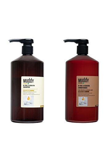 Muddy 1000 ml B-tox&Keratın Shampoo - Conditioner Cream Repairing for Extremely Damaged Hair