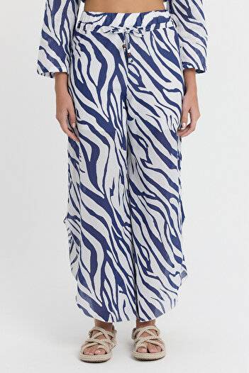 Heaven Ephesus Women's Trousers - Voile Zebra Patterned Shalwar Trousers - 2130