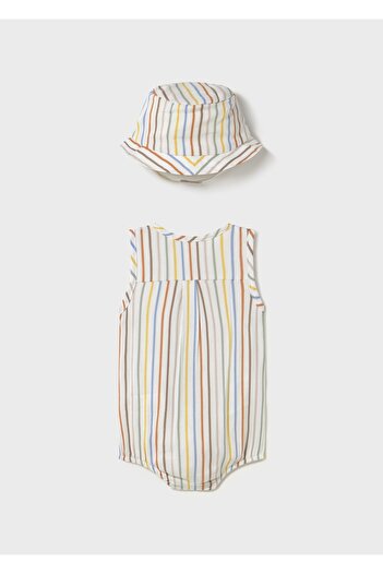 MAYORAL Baby Boy Striped Hat Jumpsuit Multicolor 1603