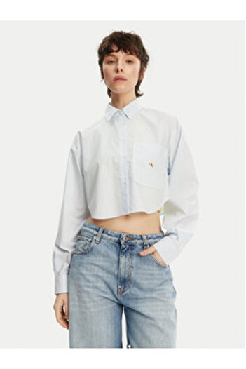 Calvin Klein Jeans Γυναικείο Πουκάμισο J20J225078 Ανοιχτό Μπλε