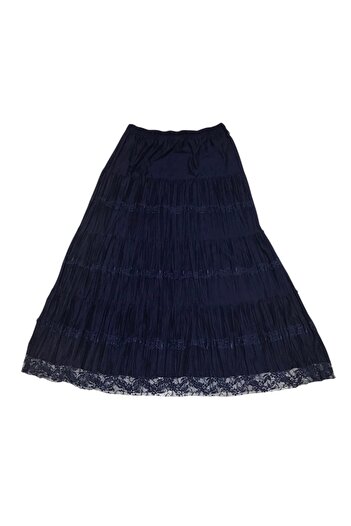 ECE GİYİM Women's Elastic Waist Folded Gypsy Skirt