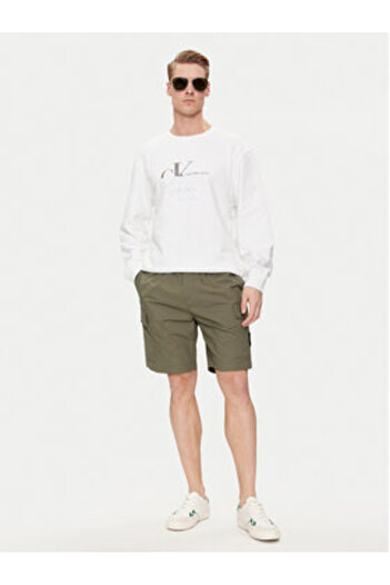 Calvin Klein Jeans Ανδρικό Φούτερ J30J325516 Λευκό