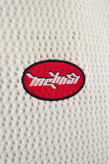 Machinist Mchnst Knit Y2K Embroidery Detailed Tee Ecru