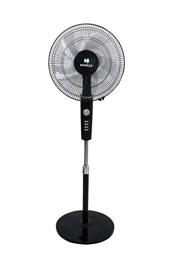 HAVELLS Rigo Pedestal Stand Fan Black 400Mm | 3 Speed Levels & Adjustable Height
