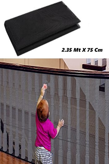 MasterCar Black Staircase Balcony Net Baby Child And Pet Protection Safety Net 2.35m X 75cm