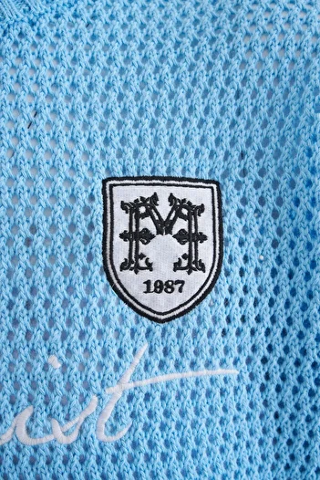 Machinist Mchnst Knit Badge Detailed Tee Baby Blue