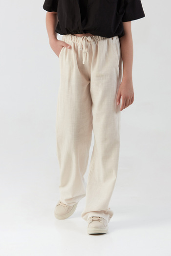 Fulla Moda 100% Cotton Waist Tie Girls Palazzo Pants
