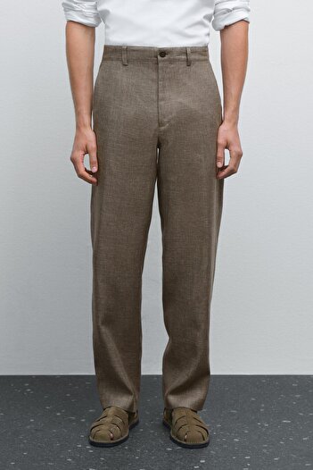 Massimo Dutti %100 keten straight fit pantolon