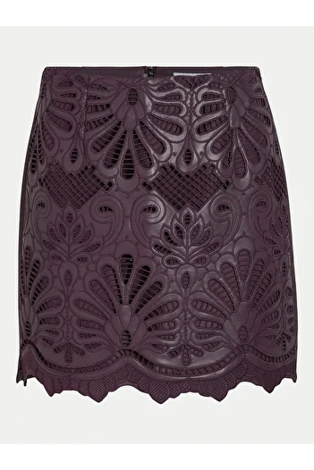 VILA Women's Faux Leather Skirt 14102686 Purple