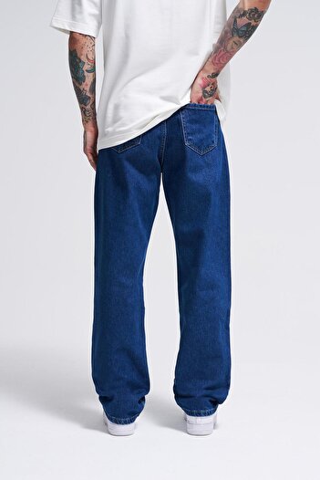 Machinist Ανδρικό παντελόνι Relaxed Baggy Jean Effect σκούρο μπλε