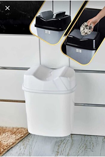 METALAY Kitchen Trash Can White-Hanging Trash Can 5.5 L