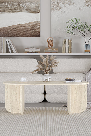 OBİ Atölye ELO Oval Orta Sehpa, Iskandinav Stil, Bohem, 110x50 cm
