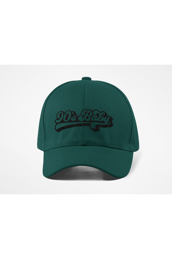 QUATEX 90's Baby Embroidered Hat – Green 100% Cotton Gabardine Unisex Model