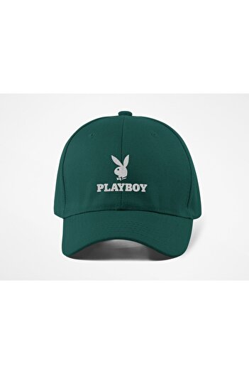 QUATEX Playboy Embroidered Hat – Green 100% Cotton Gabardine Unisex Model