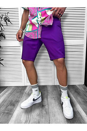 dehaine Men's casual shorts, Purple, 13058