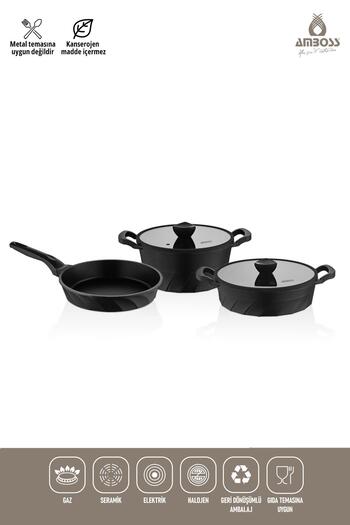 Amboss Quartz 5-Piece Cast Titanium Coated Cookware Pots Pans Set
