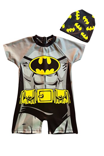 YUMİYUMM Boy's Gray Bonnet Jumpsuit Swimsuit