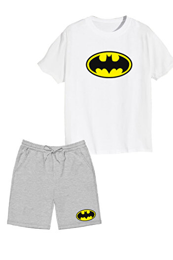 makiteks Set of 2 Printed Boys Cotton Shorts Tshirt Suit Batman01 5 6 7 8 9 10 11 12 13 14 Years T-Shirt