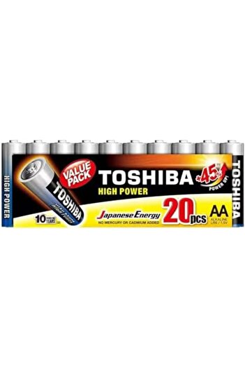 Toshiba Long-lasting Vibration resistance High Power Alkaline AA - 20 Battery Pack