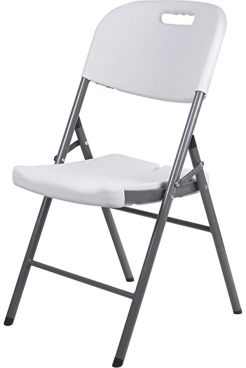 Generic Biki Sturdy and Lightweight Folding Armless Chair in White Fiber Chair White 88 x 50 x 45 cm