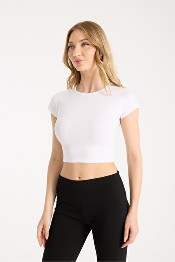 TAMİŞ Nayko Slim Fit U-Neck White Top Undershirt Lycra